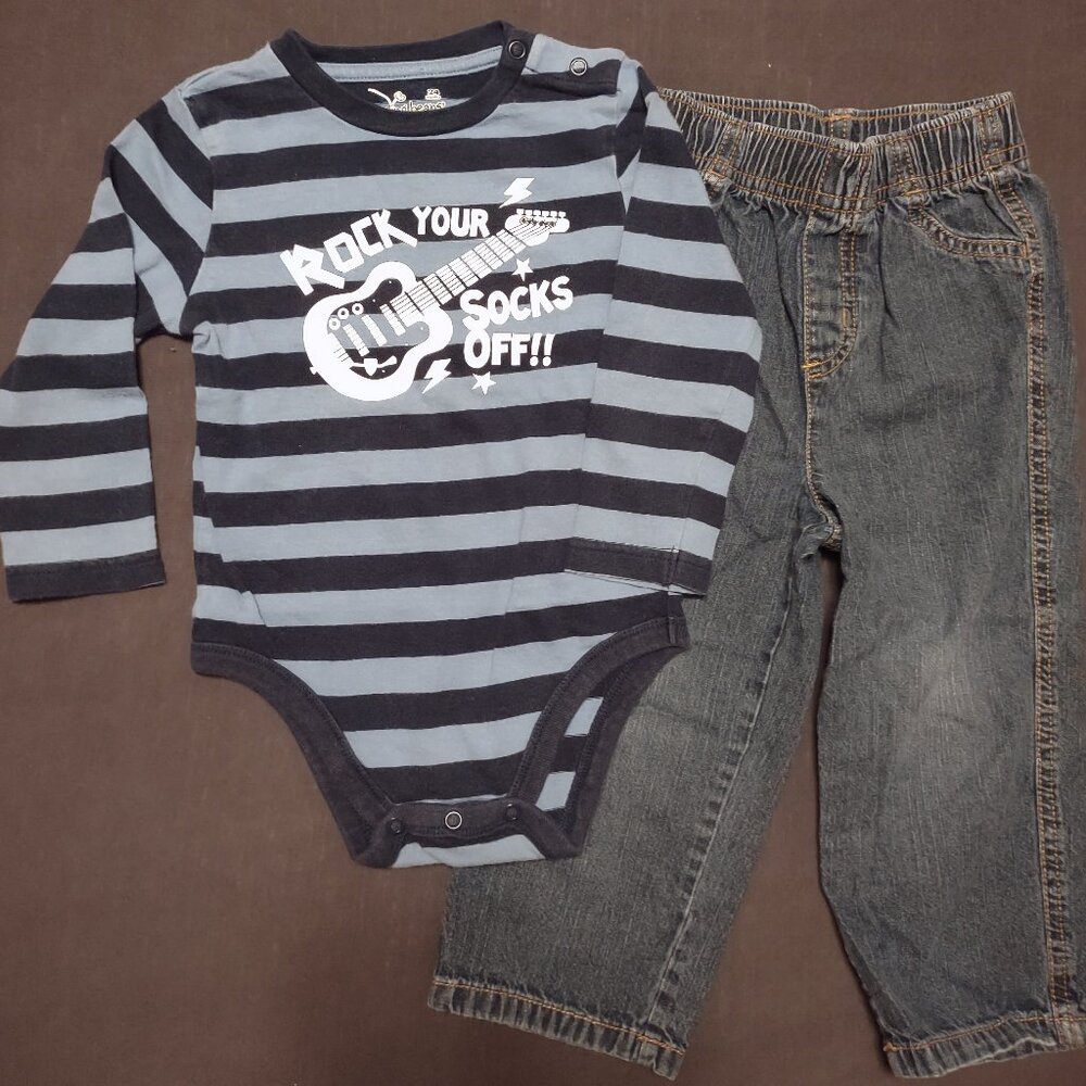 Toddler Boys L/S Tee and Jeans Set
